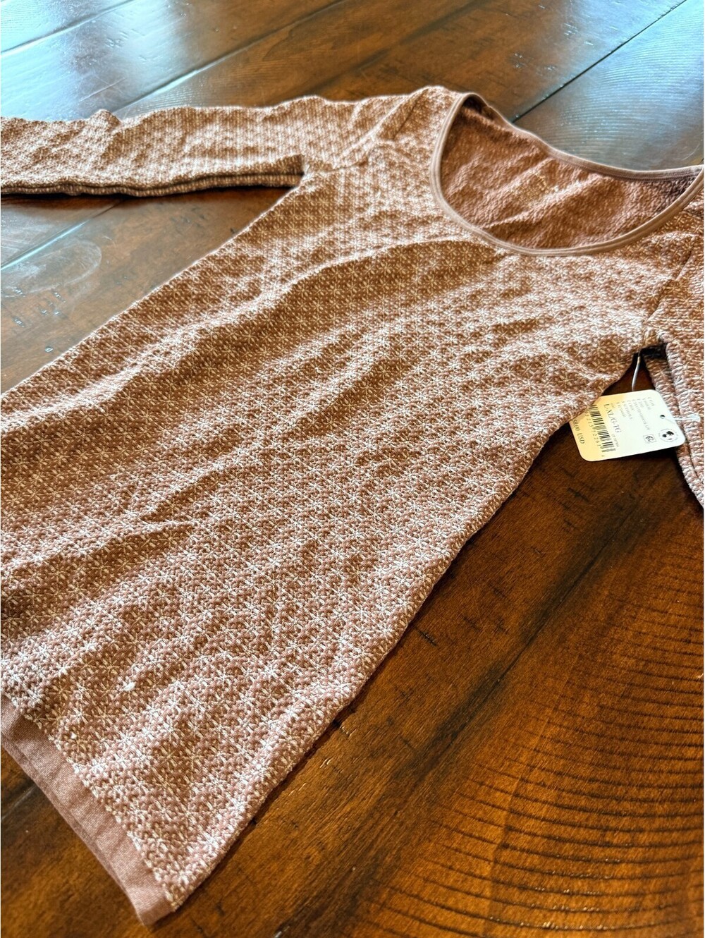 Free People Intimately Love Letter Top L/XL Shaved Chocolate Long Sleeve NWT
